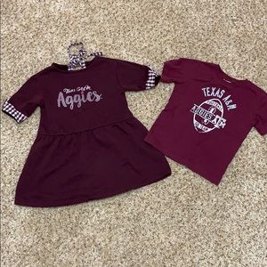 Texas A&M Aggies toddler dress and shirt